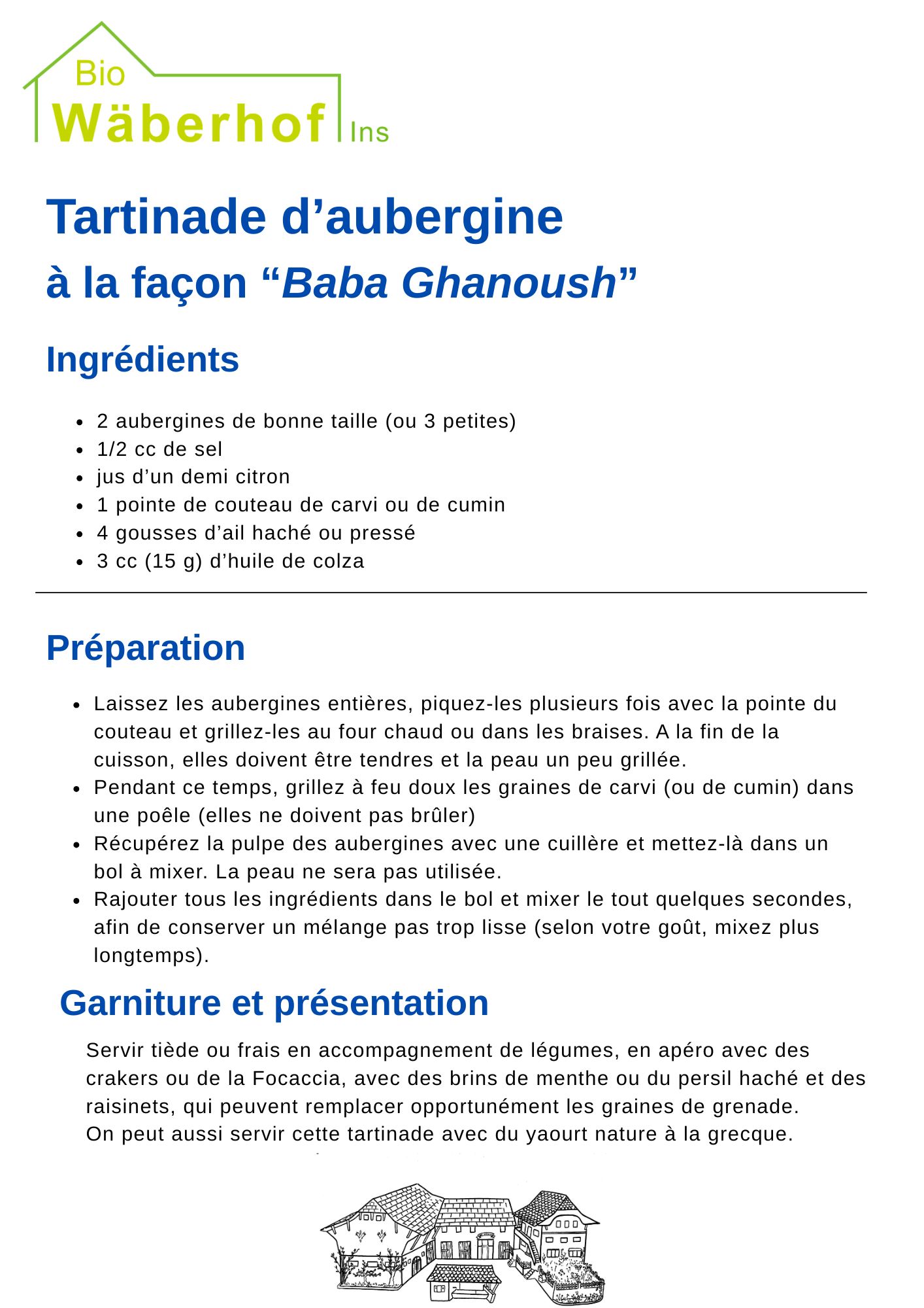 Tartinade d'aubergine "Baba Ganoush"
